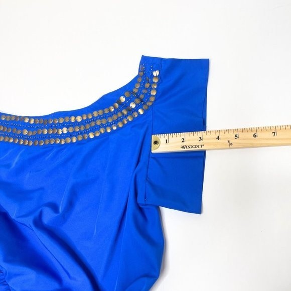 Angie One Shoulder Royal Blue Mini Dress Size Medium - Picture 9 of 16